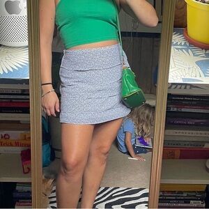 Black and white mini skirt